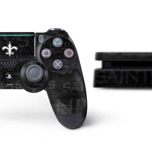 NFL New Orleans Saints Black & White PS4 Slim Bundle Skin